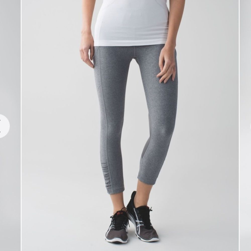 Lululemon Speed Crop Heathered Slate size 6 - Picture 2 of 16
